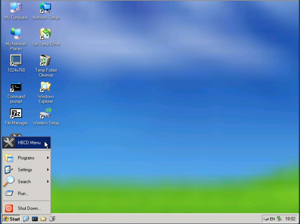 Hiren Boot Mini Windows Xp