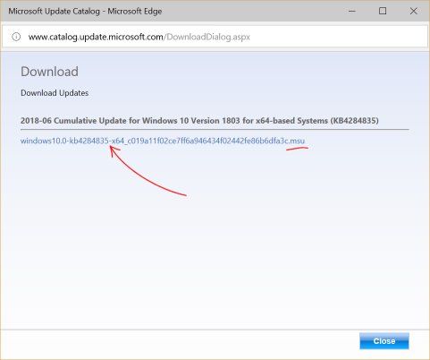 manually download windows 10 updates msu