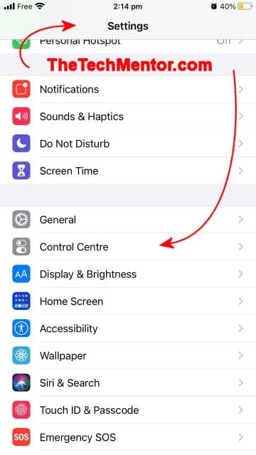 Remove NFC tag reader from iPhone Control Center - TheTechMentor.com