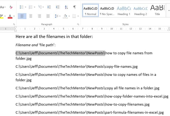 How To Copy All File Names In A Folder TheTechMentor