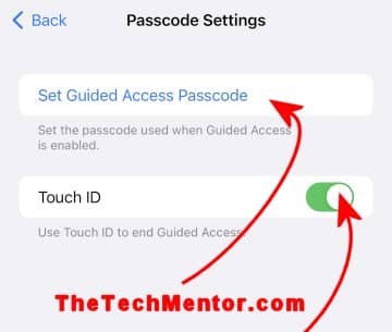 iphone settings for guided access